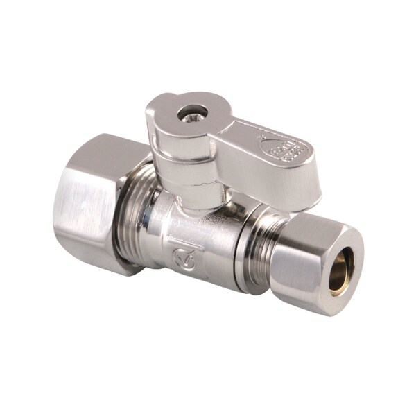 Kingston Brass KF5335SN 5/8-Inch OD x 3/8-Inch OD Comp Straight Stop Valve, Brushed Nickel KF5335SN - main